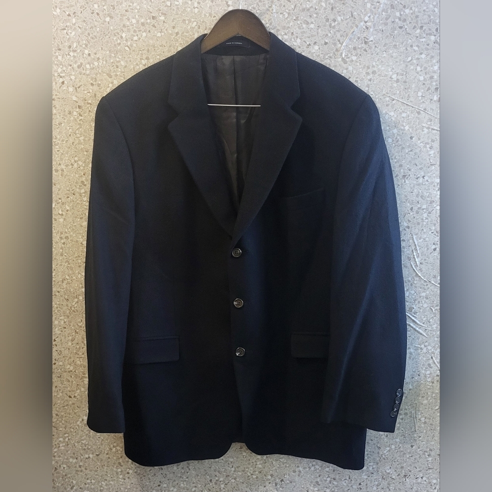 Vtg.Ralph LaurenMen Black Blazer 100% Camel Hair,Designer, Luxury Size 46L